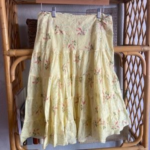 Yellow flowy Max Studio skirt